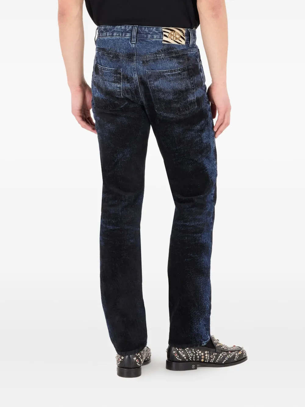 Roberto Cavalli Contrast-faded Jeans In Blue