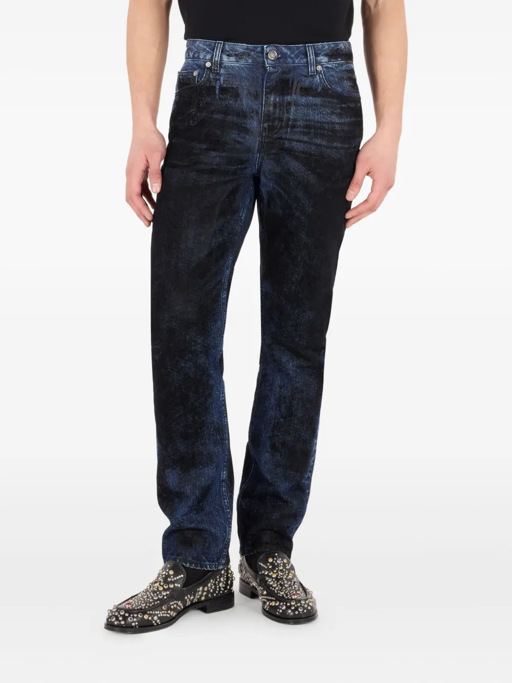 Roberto Cavalli Contrast-faded Jeans In Blue