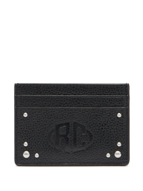 Roberto Cavalli embossed-logo studded cardholder