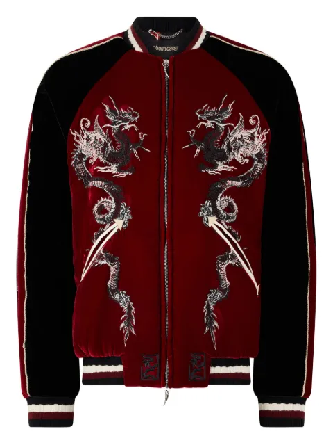 Roberto Cavalli dragon-embroidered bomber jacket