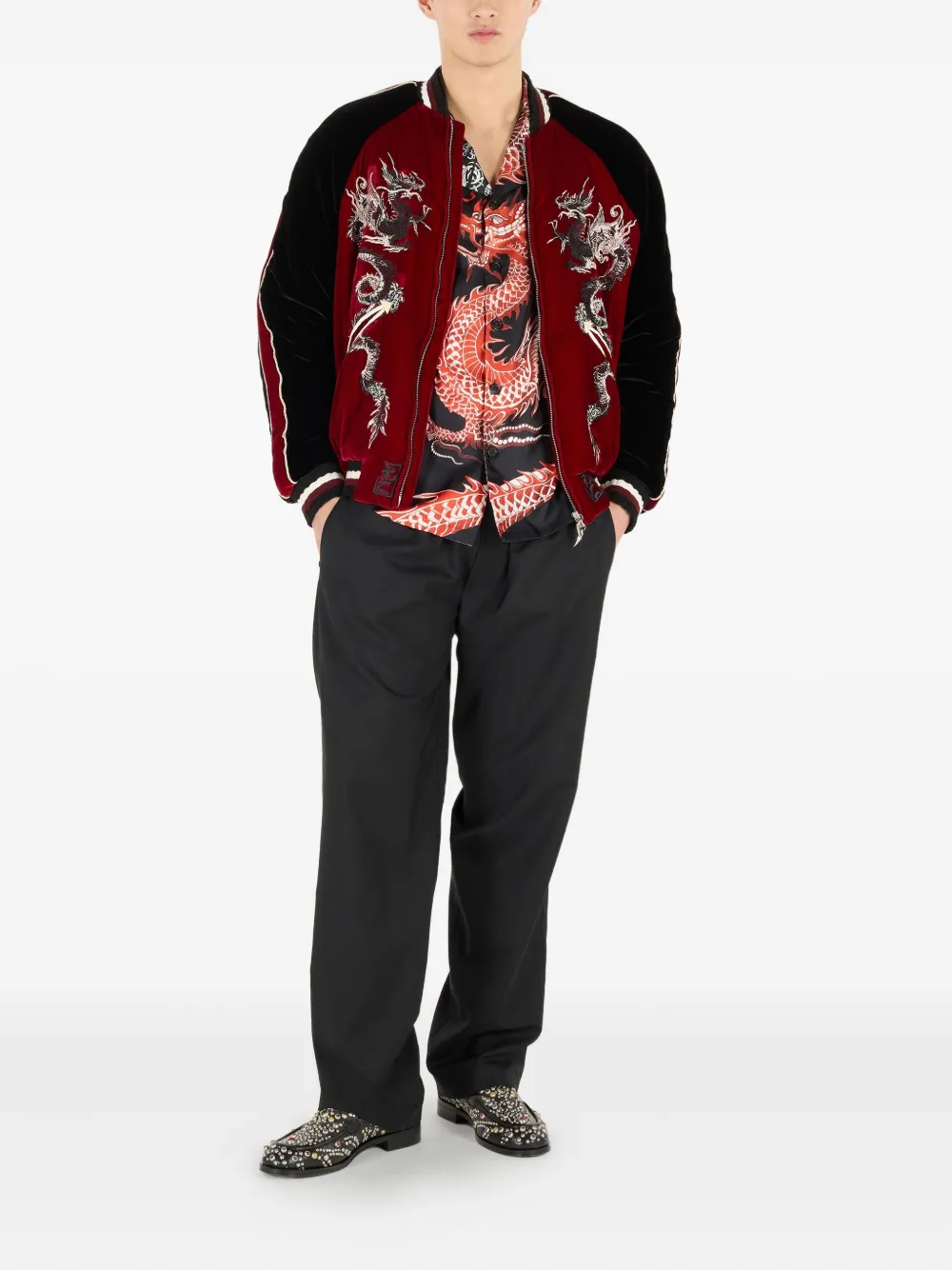 Roberto Cavalli dragon-embroidered bomber jacket | Bomber Jackets | Image 2