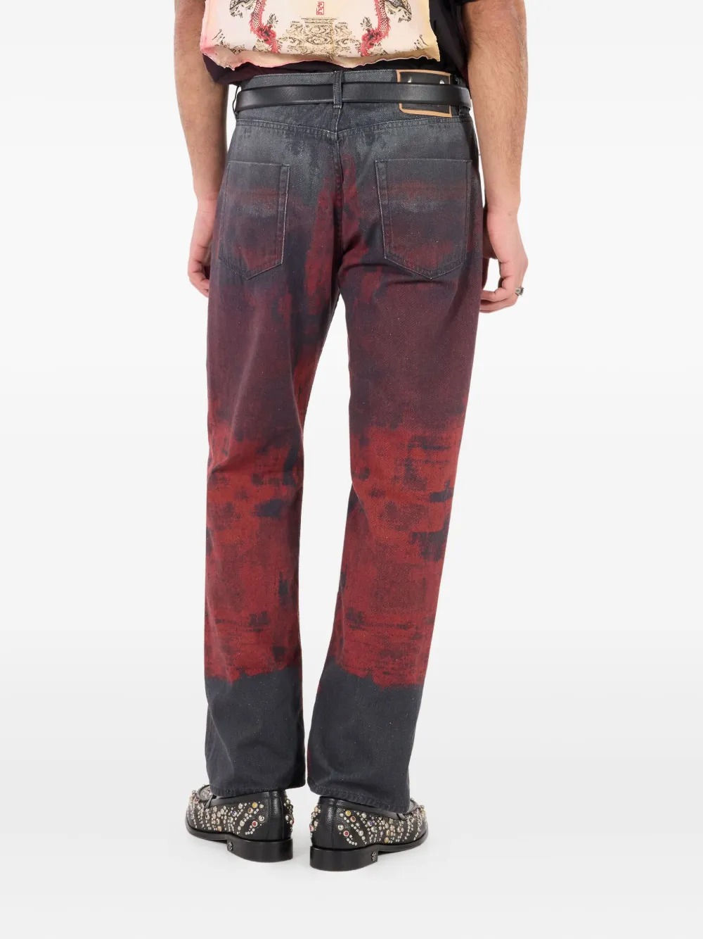 dyed-effect jeans