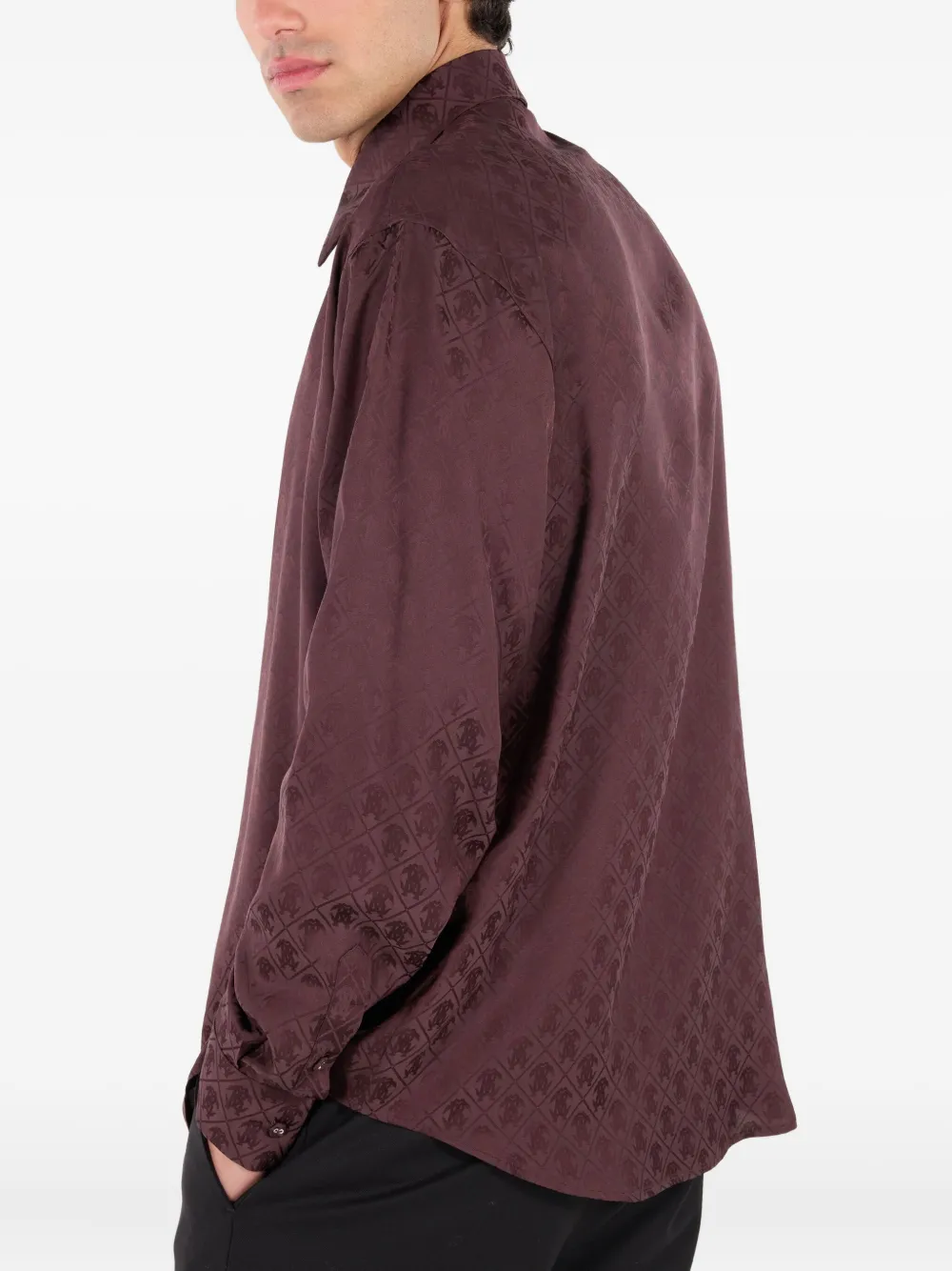 Roberto Cavalli Overhemd met monogram-print Paars
