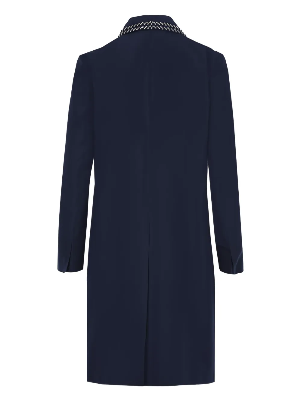 Prada crystal-embellished single-breasted coat Blauw