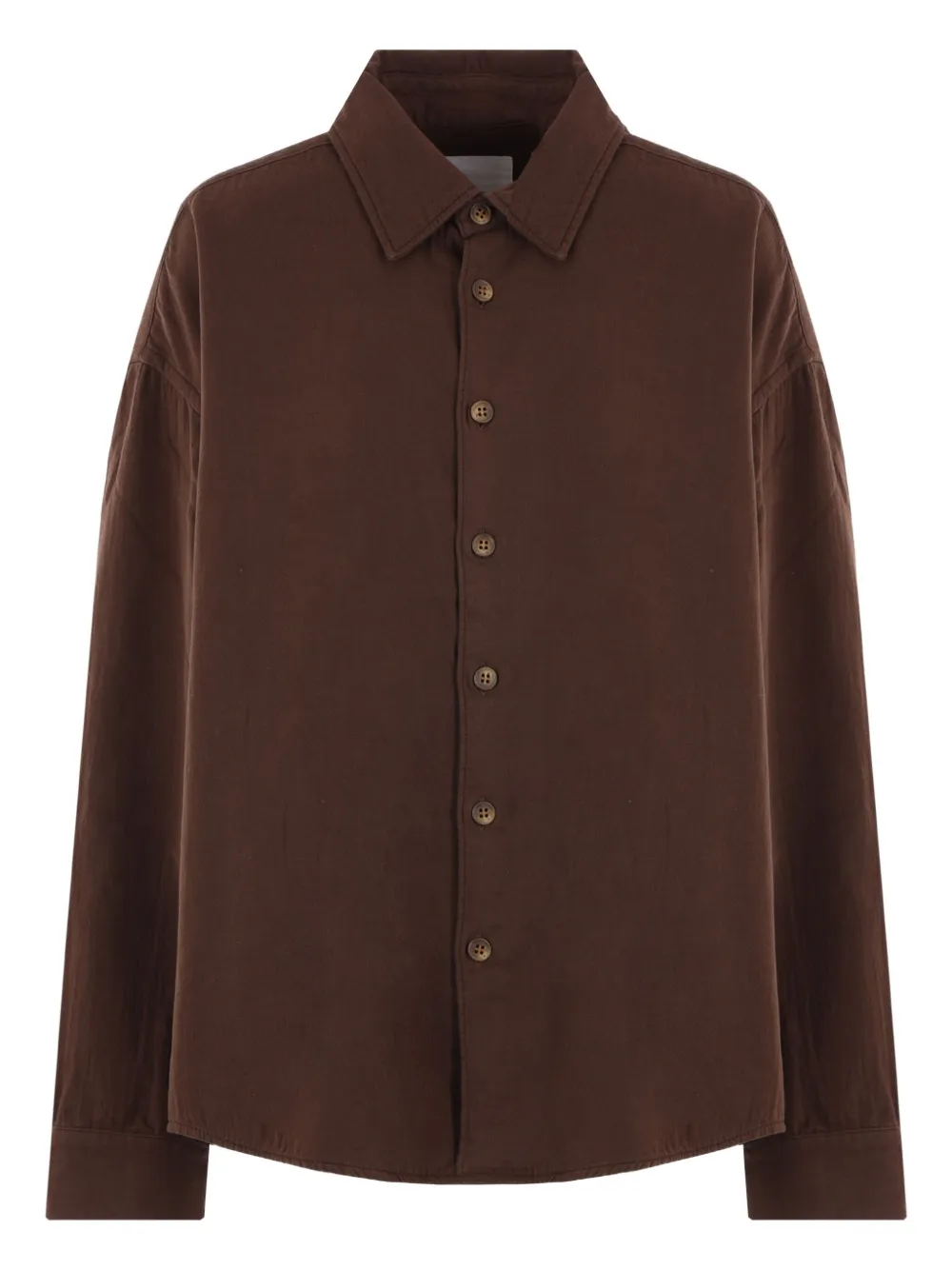 button-down curved-hem shirt