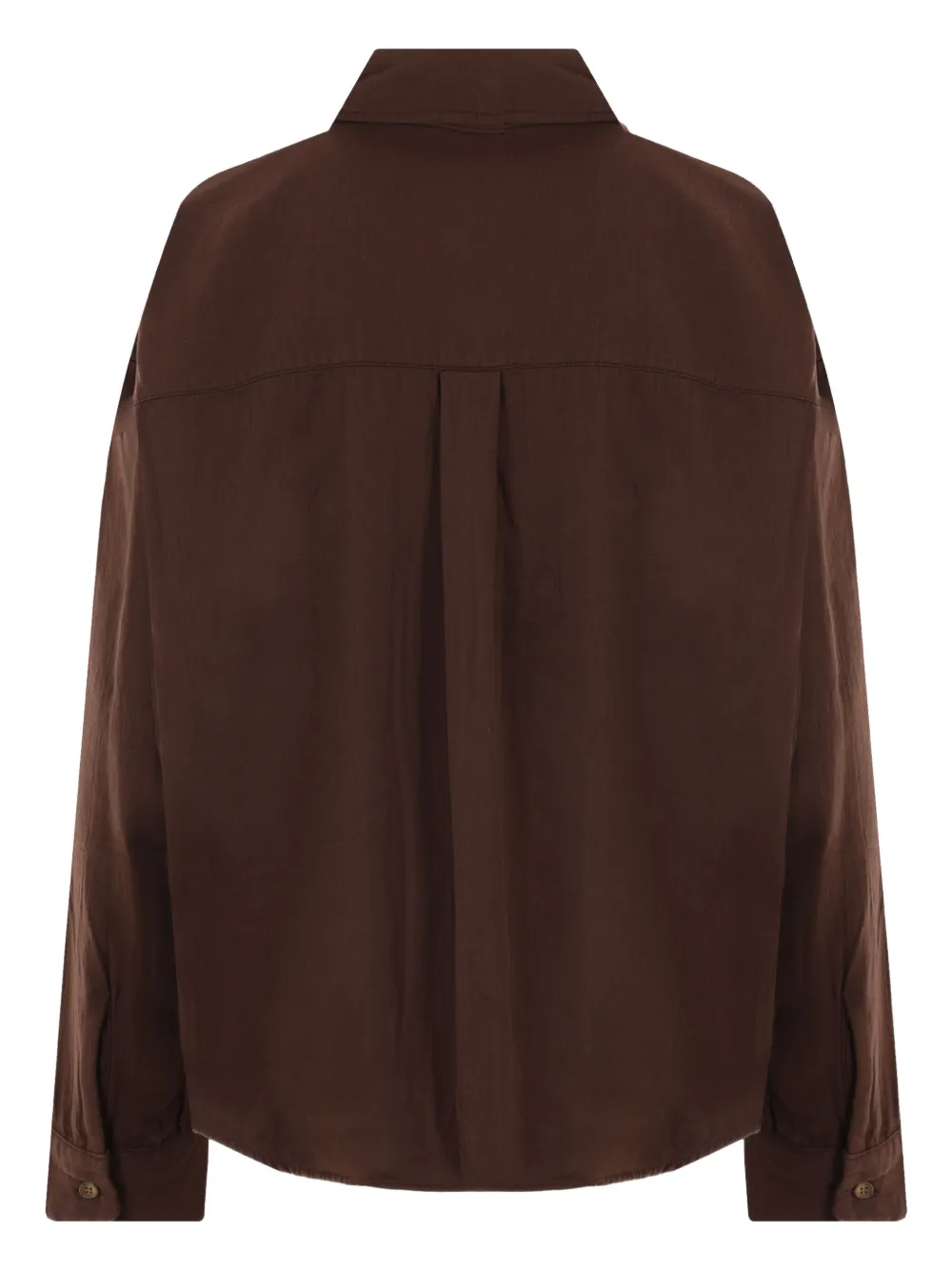Mythinks Blouse met knopen en gewelfde afwerking - Bruin