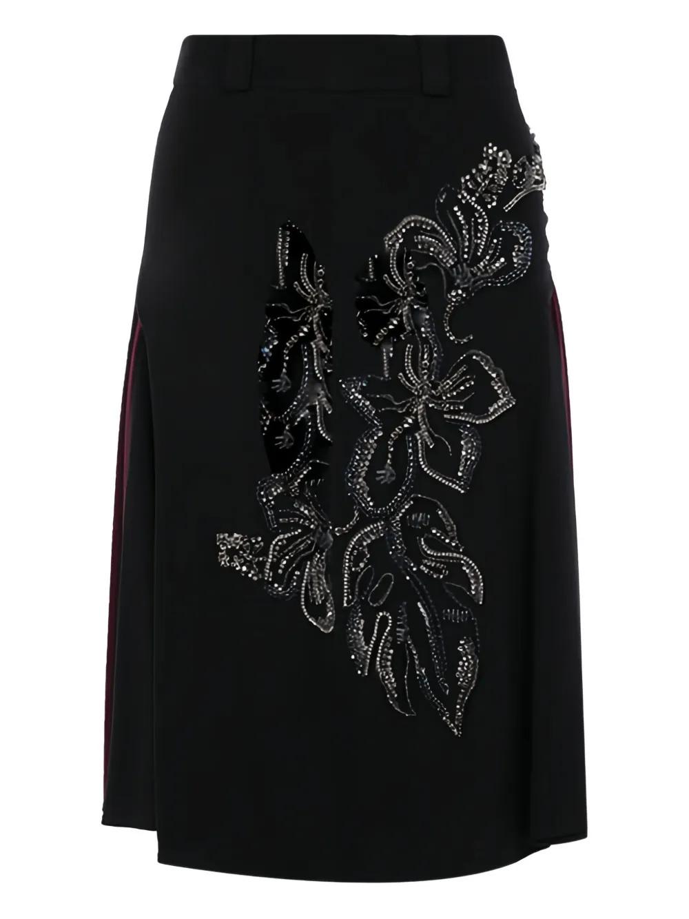 Prada crystal-embellished midi skirt Rood