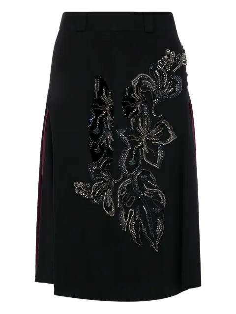 Prada crystal-embellished midi skirt