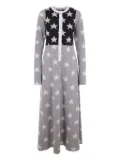 Reward If Found star-print button-front dress - Grey