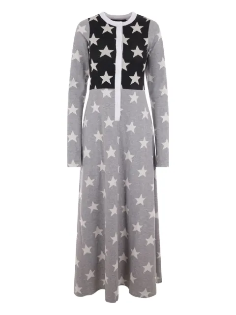 Reward If Found star-print button-front dress