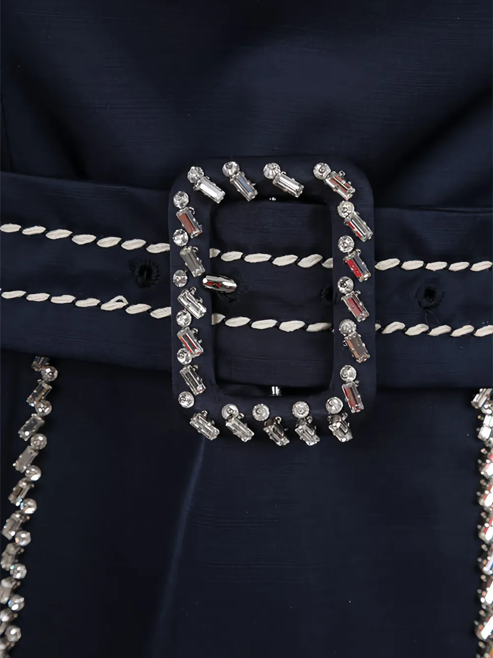 Prada crystal-embellished chiffon minidress Blauw