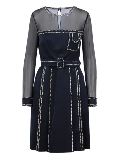 Prada crystal-embellished chiffon minidress