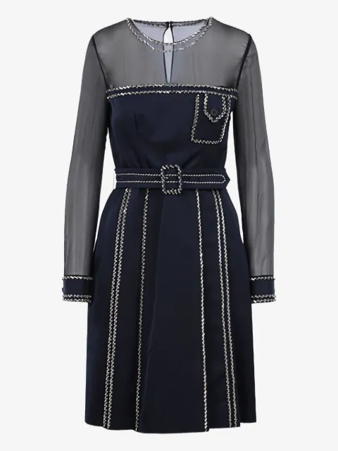 Prada crystal-embellished chiffon minidress