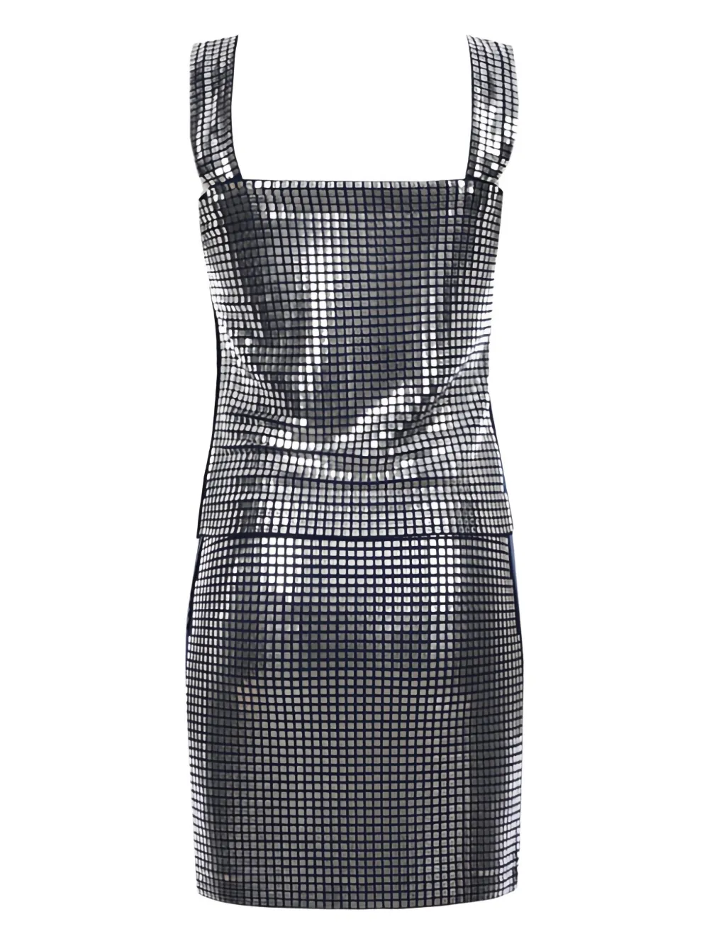 Rabanne square-neck metal-studded mini dress Blauw