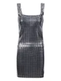 Rabanne square-neck metal-studded mini dress - Blue
