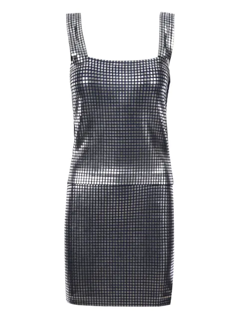 Rabanne square-neck metal-studded mini dress