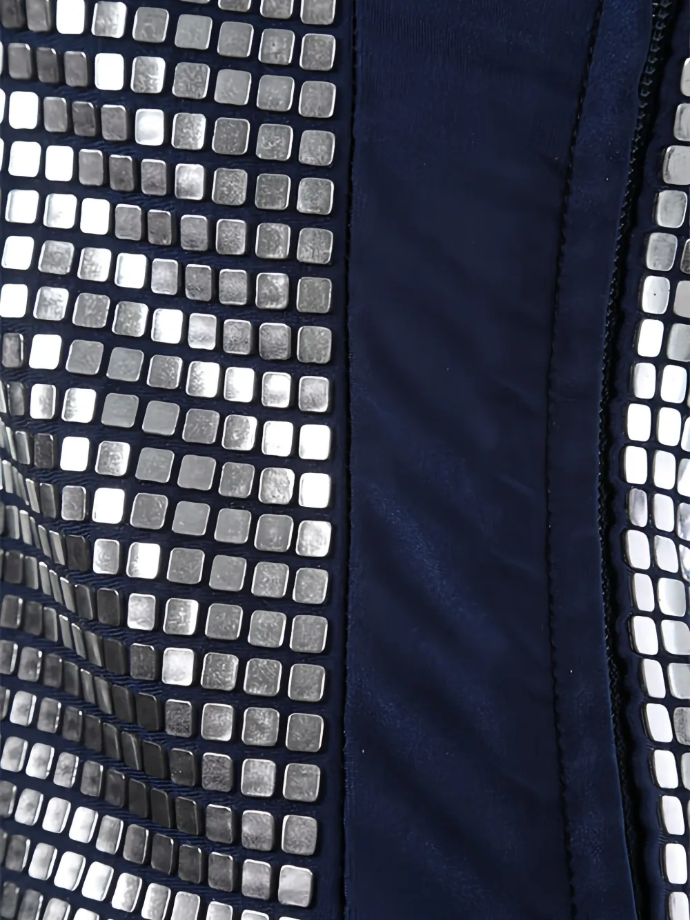 Rabanne square-neck metal-studded mini dress Blauw
