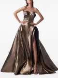 Gaby Charbachy strapless draped gown - Gold