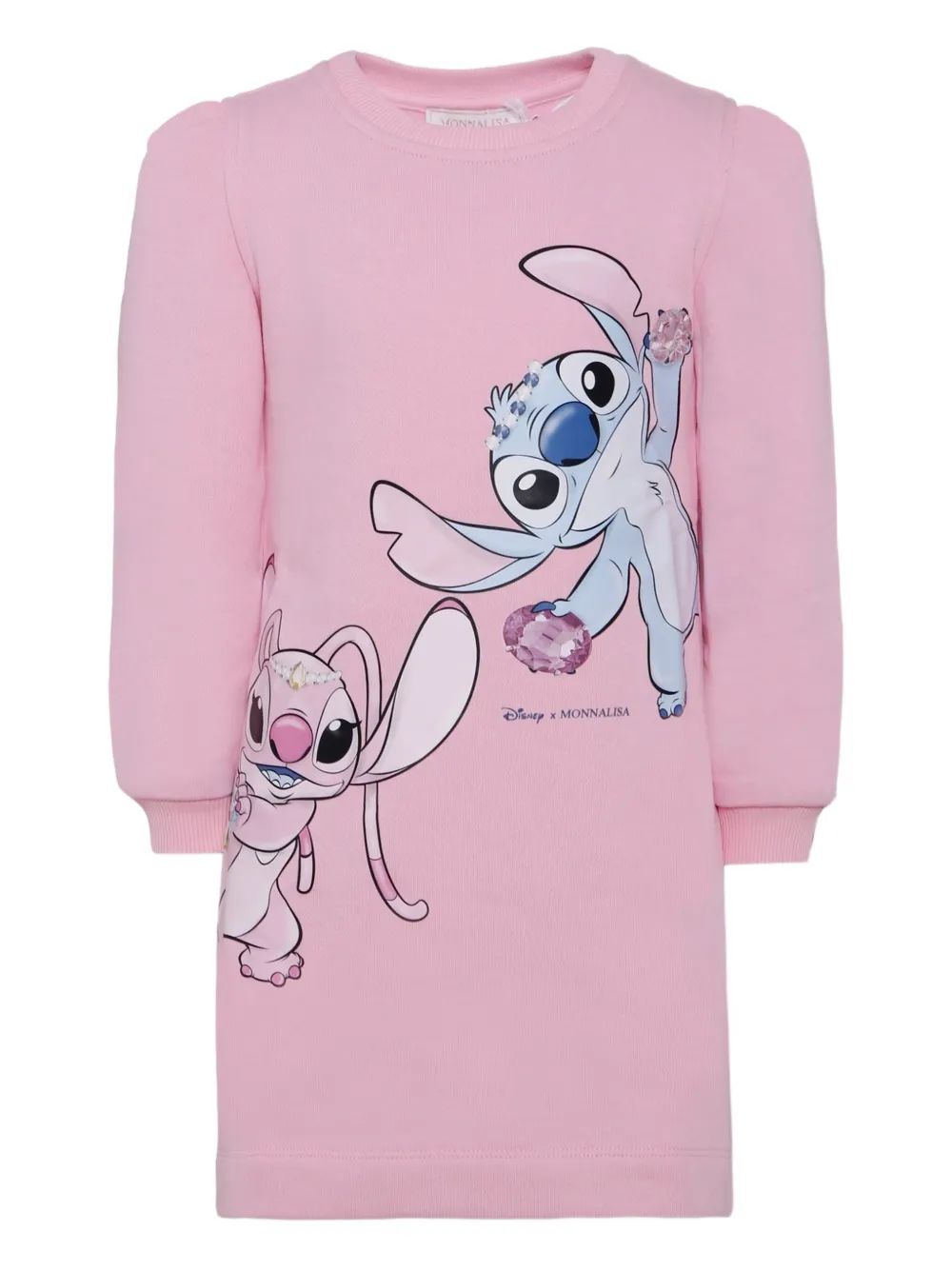 Monnalisa graphic print long-sleeve dress Roze