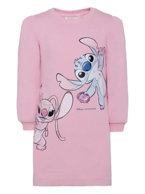 Monnalisa graphic print long-sleeve dress
