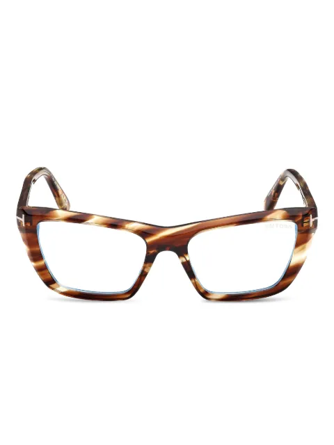 TOM FORD Eyewear lunettes de vue carrées à effet écailles de tortue