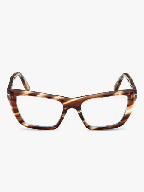TOM FORD Eyewear lunettes de vue carrées à effet écailles de tortue