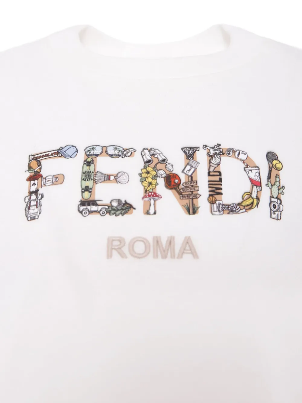 Fendi Kids T-shirt met logoprint Wit