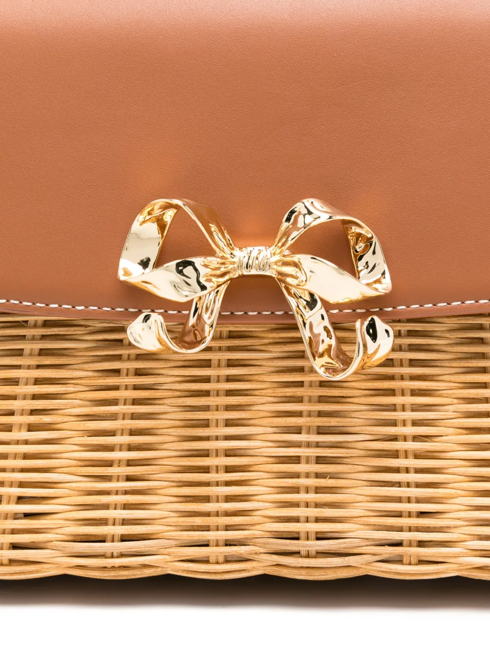 Self-Portrait Bow kleine shopper Beige