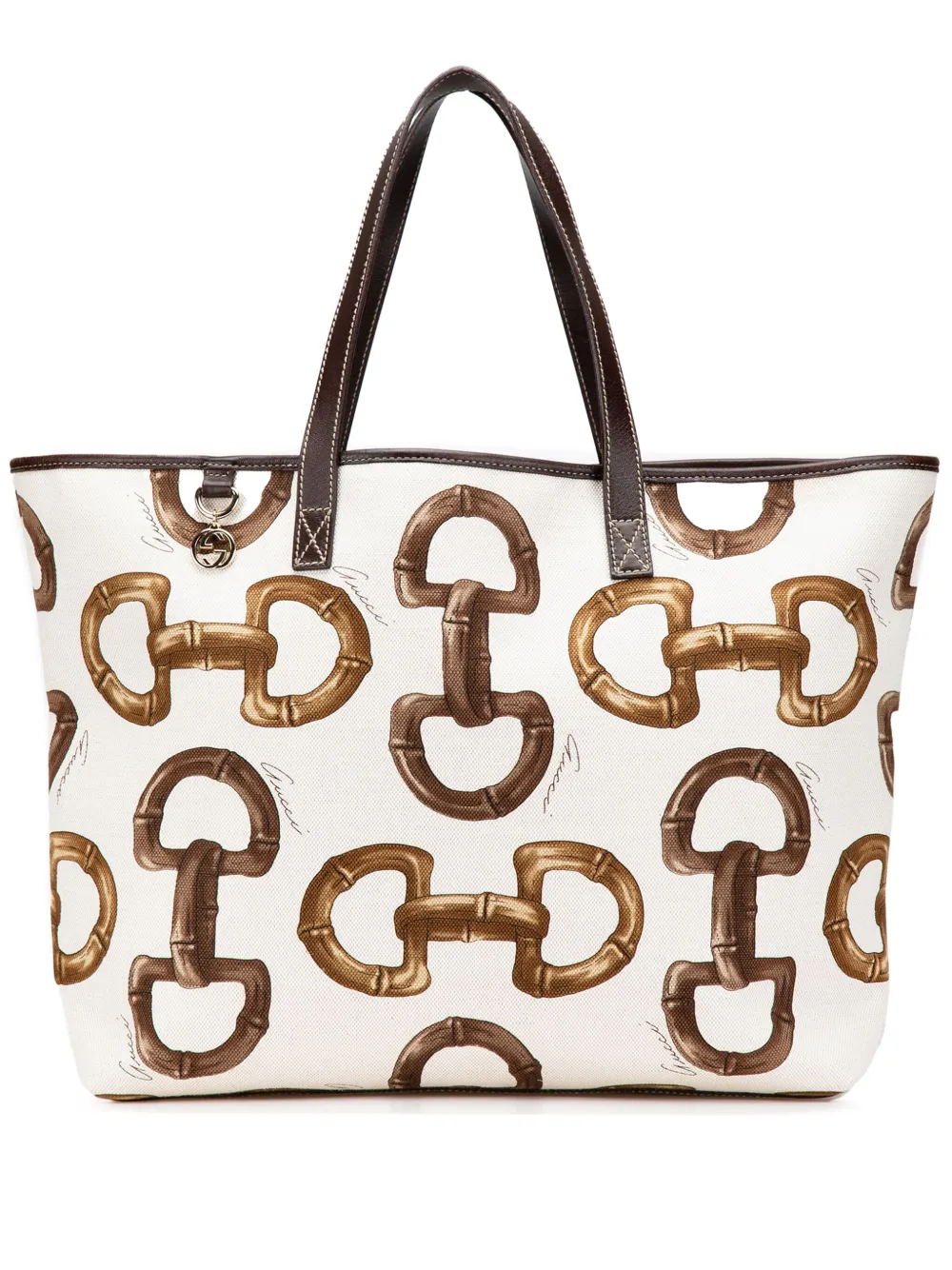 Gucci Pre-Owned 2000-2015 Printed Canvas Horsebit tote bag | White | Image 1