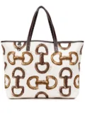 Gucci Pre-Owned 2000-2015 Printed Canvas Horsebit tote bag - White