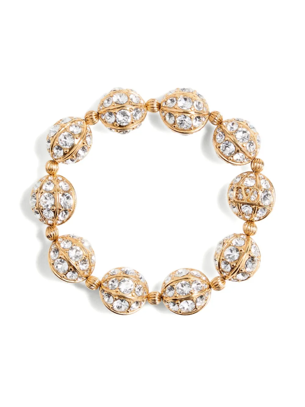 Valentino Garavani Crystal-embellished Gold Bracelet