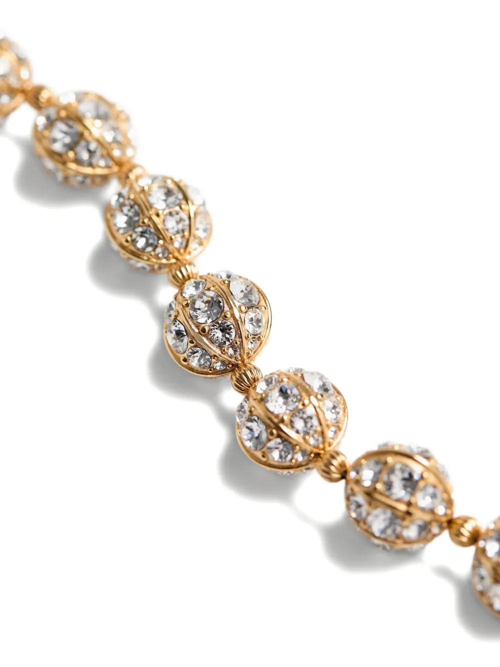 Valentino Crystal-embellished Gold Bracelet In Gold