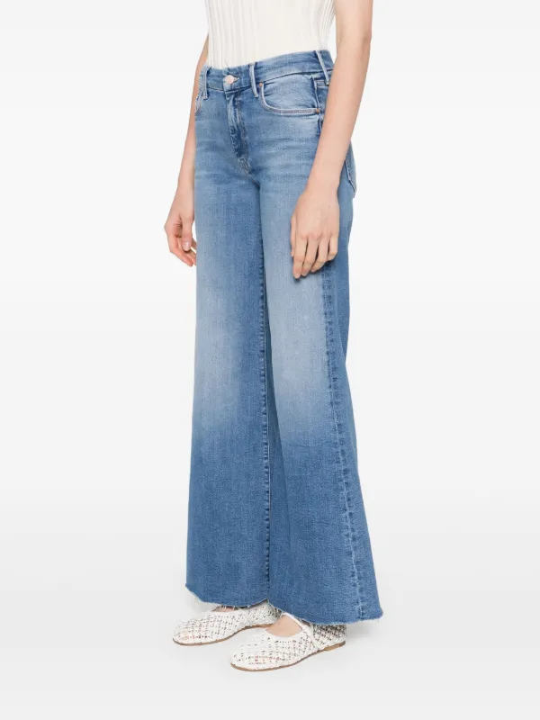 デニム・ジーパン MOTHER Cotton blend jeans with back logo label Blu Mother Cotton Blend Jeans Back Logo Label | eBay