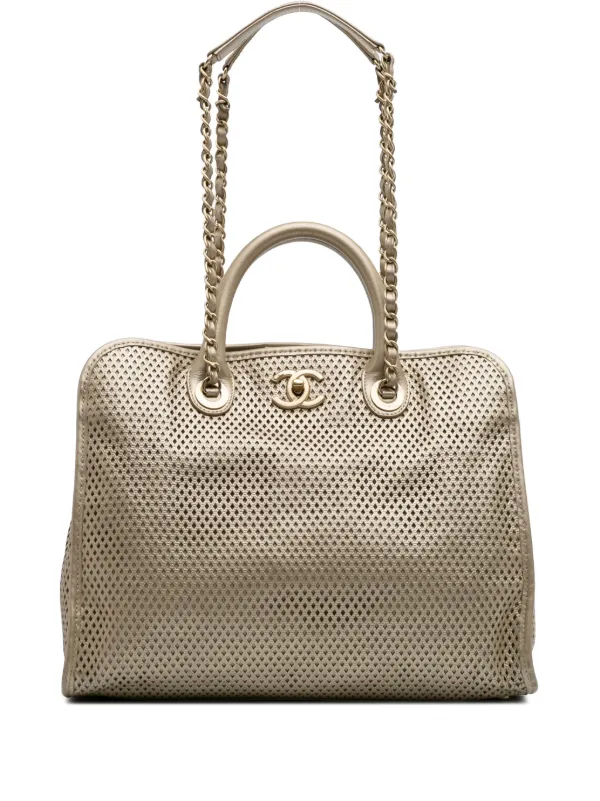 CHANEL Pre-Owned 2014 Perforated Metallic Calfskin Up In The - Main Image