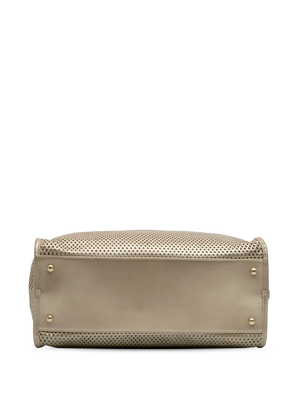 Pre-owned Chanel 2014 Perforated Metallic Calfskin Up In The Air Tote Satchel In Gold