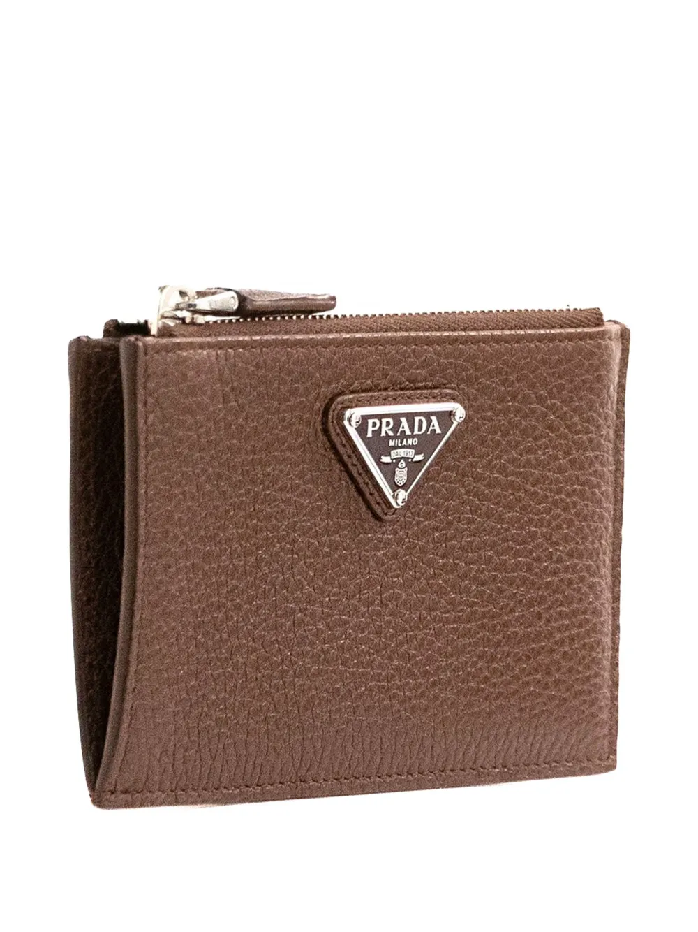 Prada Leren portemonnee Bruin