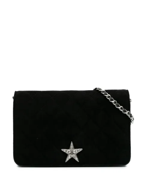 CHANEL Pre-Owned 2019 Quilted Suede Cocostellar Wallet on Chain crossbody bag