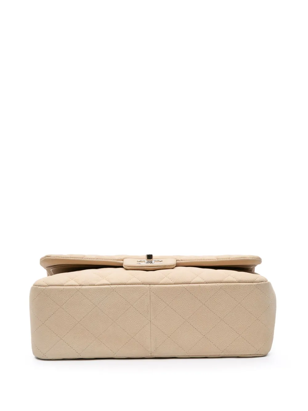 Pre-owned Chanel 2013-2014 Jumbo Classic Caviar Double Flap Shoulder Bag In Brown