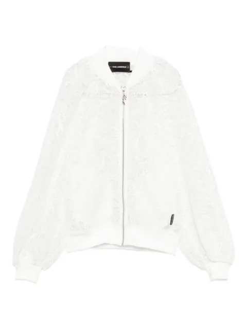 Karl Lagerfeld floral-lace bomber jacket