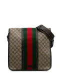Gucci Pre-Owned 2016-2024 Large GG Supreme Web Flap Messenger Bag crossbody bag - Brown