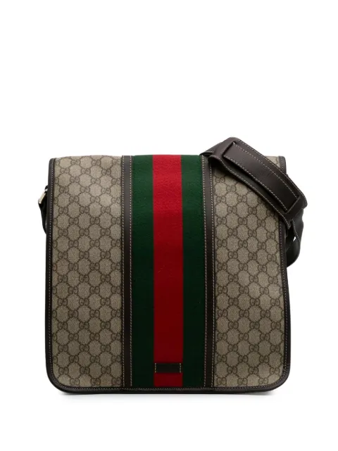 Gucci Pre-Owned 2016-2024 Large GG Supreme Web Flap Messenger Bag crossbody bag