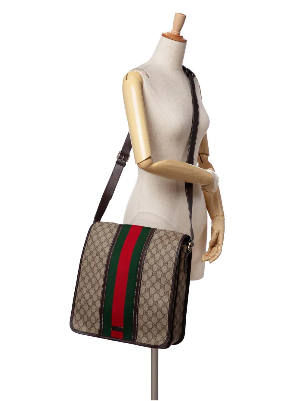 Gucci Pre-Owned 2016-2024 Large GG Supreme Web Flap Messenger Bag crossbody bag | Pre-Owned | Image 2