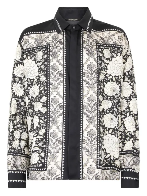 Roberto Cavalli camisa de seda con estampado floral