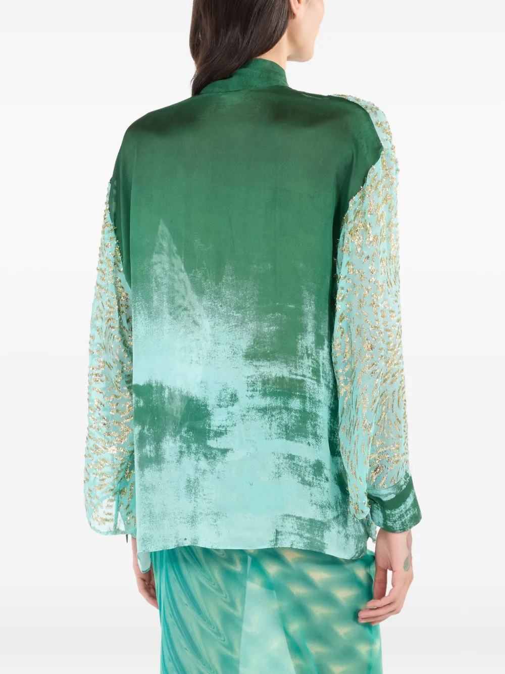 Roberto Cavalli Zijden blouse Groen