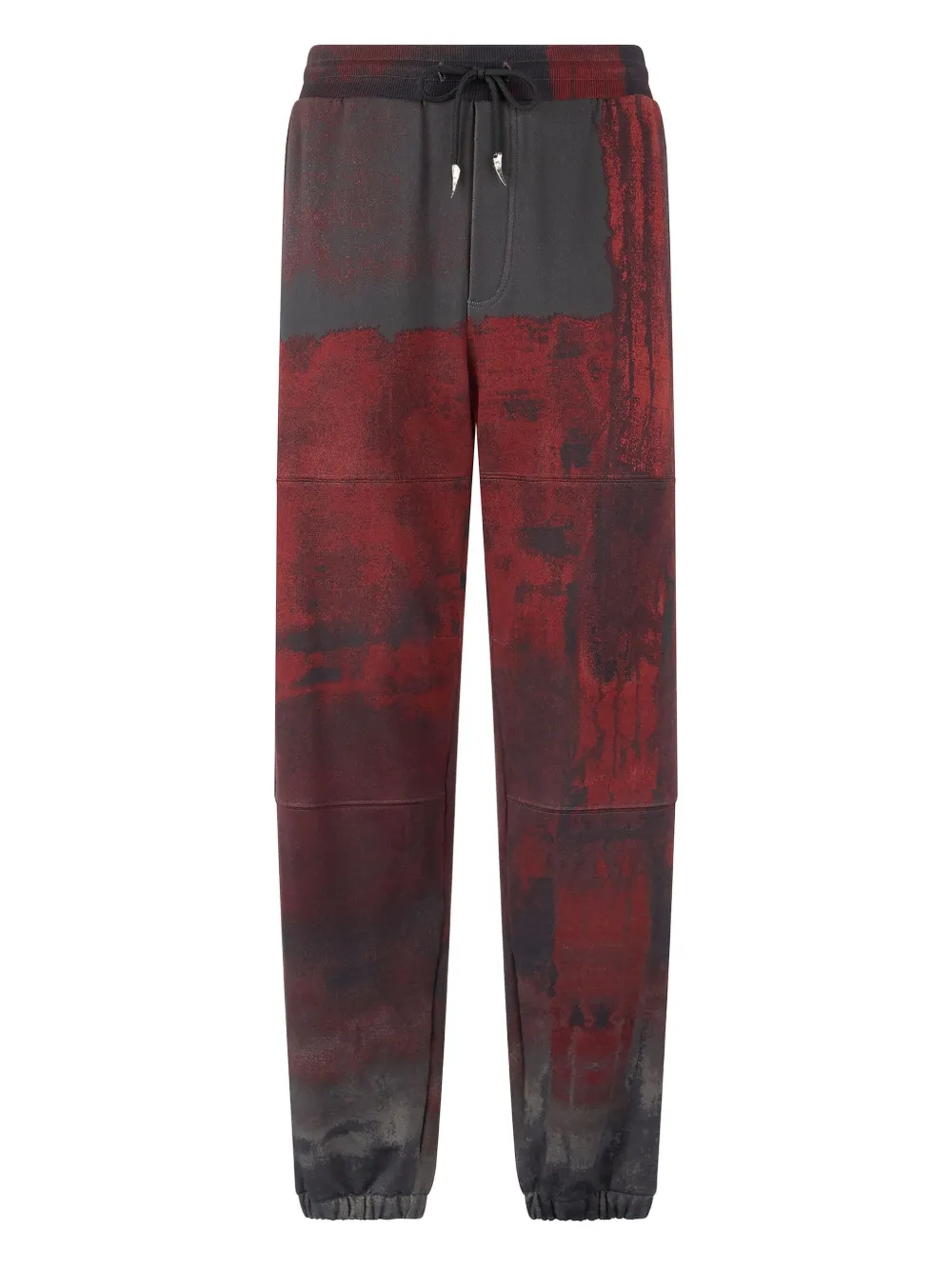 Roberto Cavalli drawstring paint-splatter trousers | Red | Image 1