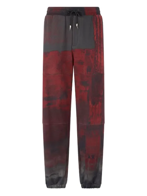 Roberto Cavalli drawstring paint-splatter trousers