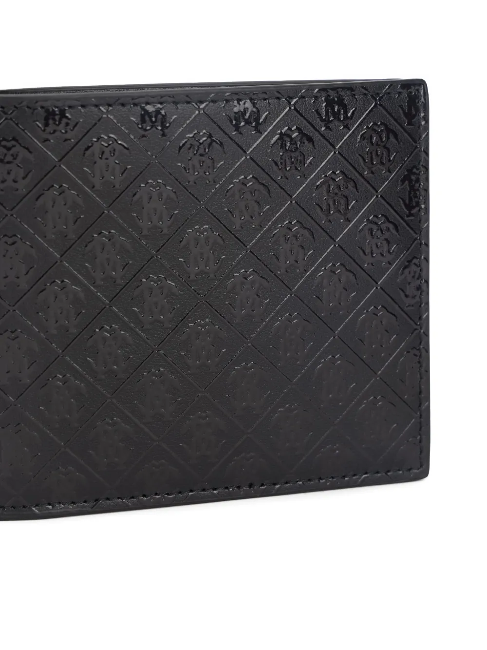 Roberto Cavalli Portemonnee met monogram-reliëf Zwart
