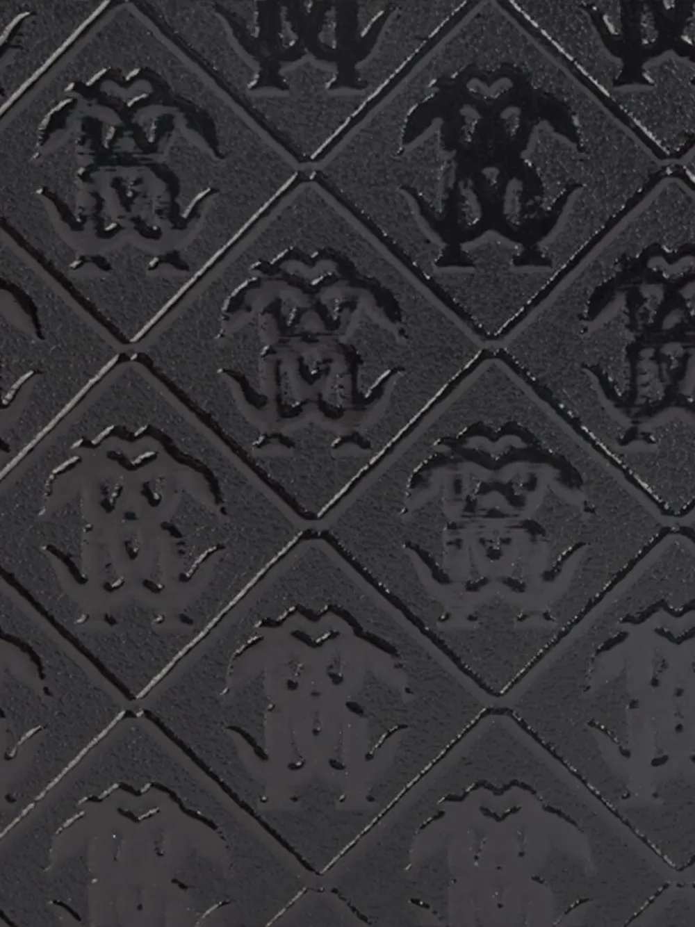 Roberto Cavalli Portemonnee met monogram-reliëf Zwart