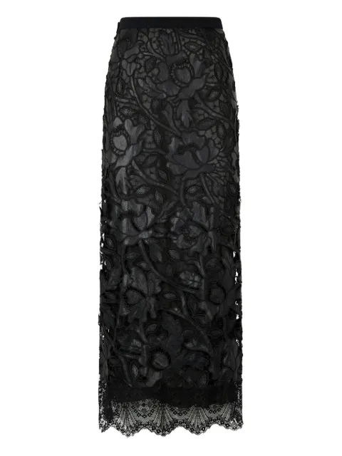 Roberto Cavalli floral-lace skirt