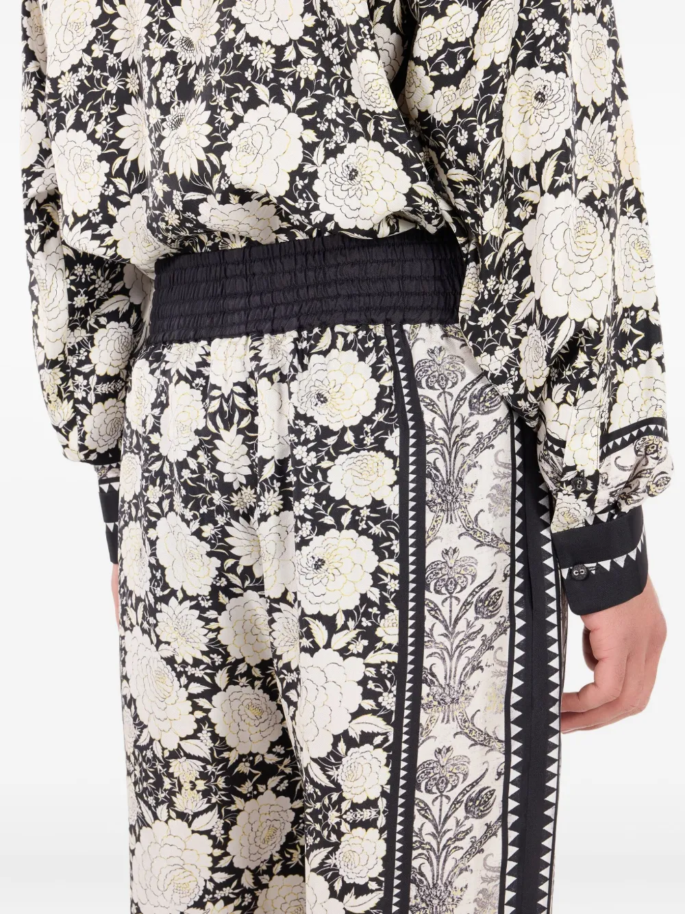 Roberto Cavalli Broek met bloemenprint Wit